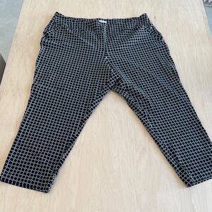 EST 1946 Women's Plus 24 Black White Print Pants Business Casual Pockets Comfy‎